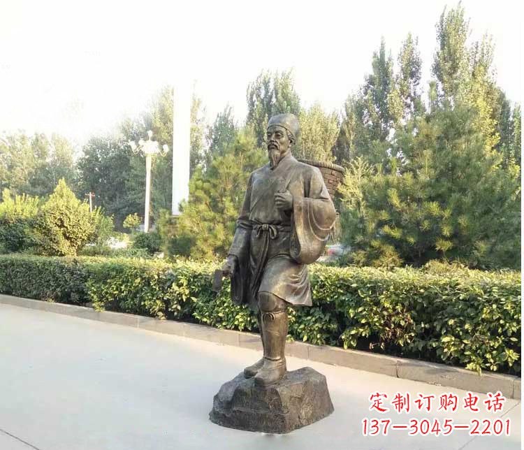 嘉兴铜雕古代名医李时珍雕塑