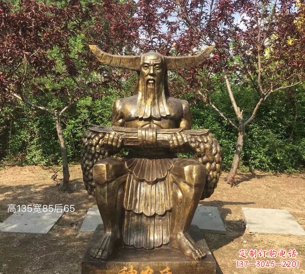 嘉兴铜雕古代神农氏人物雕塑