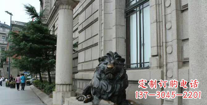 嘉兴铜雕跪姿狮子