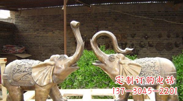 嘉兴铜雕吉祥小象公园动物雕塑