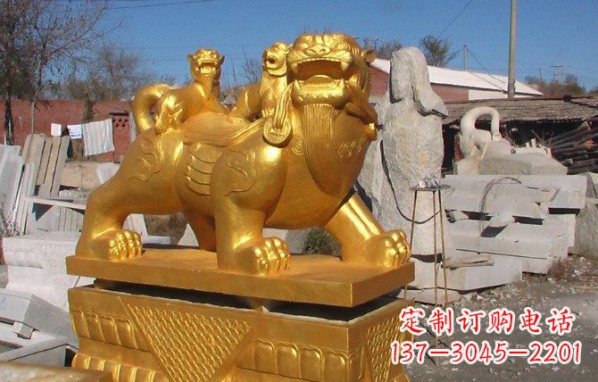 嘉兴铜雕母子貔貅