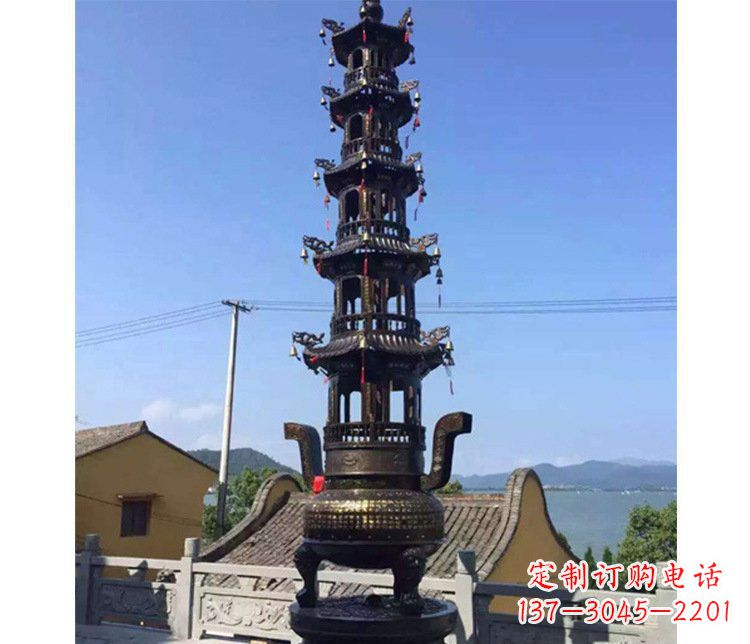 嘉兴铜雕寺庙大型多层香炉