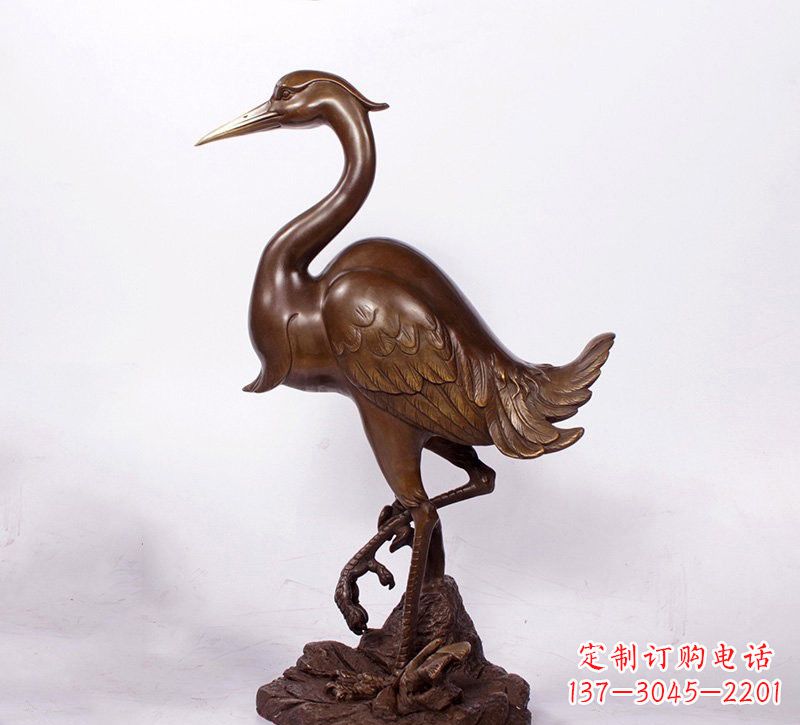 嘉兴铜雕仙鹤动物雕塑