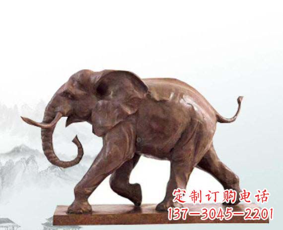 嘉兴晚霞红大象公园动物石雕