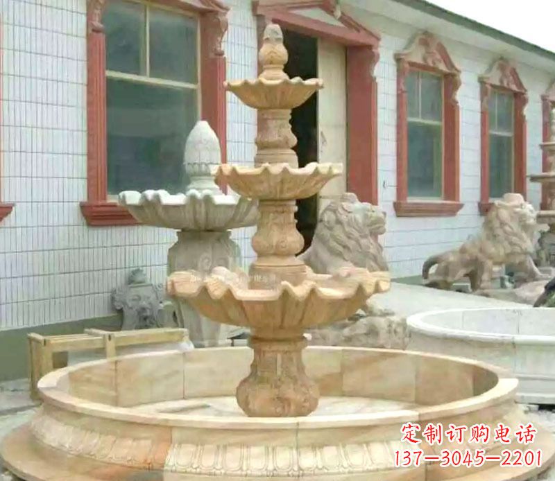 嘉兴晚霞红大型喷泉石雕 (3)