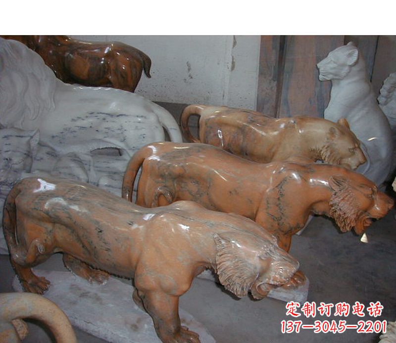 嘉兴晚霞红动物老虎石雕