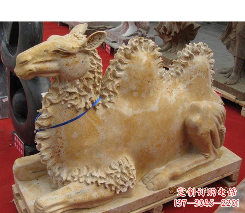 嘉兴晚霞红动物骆驼石雕