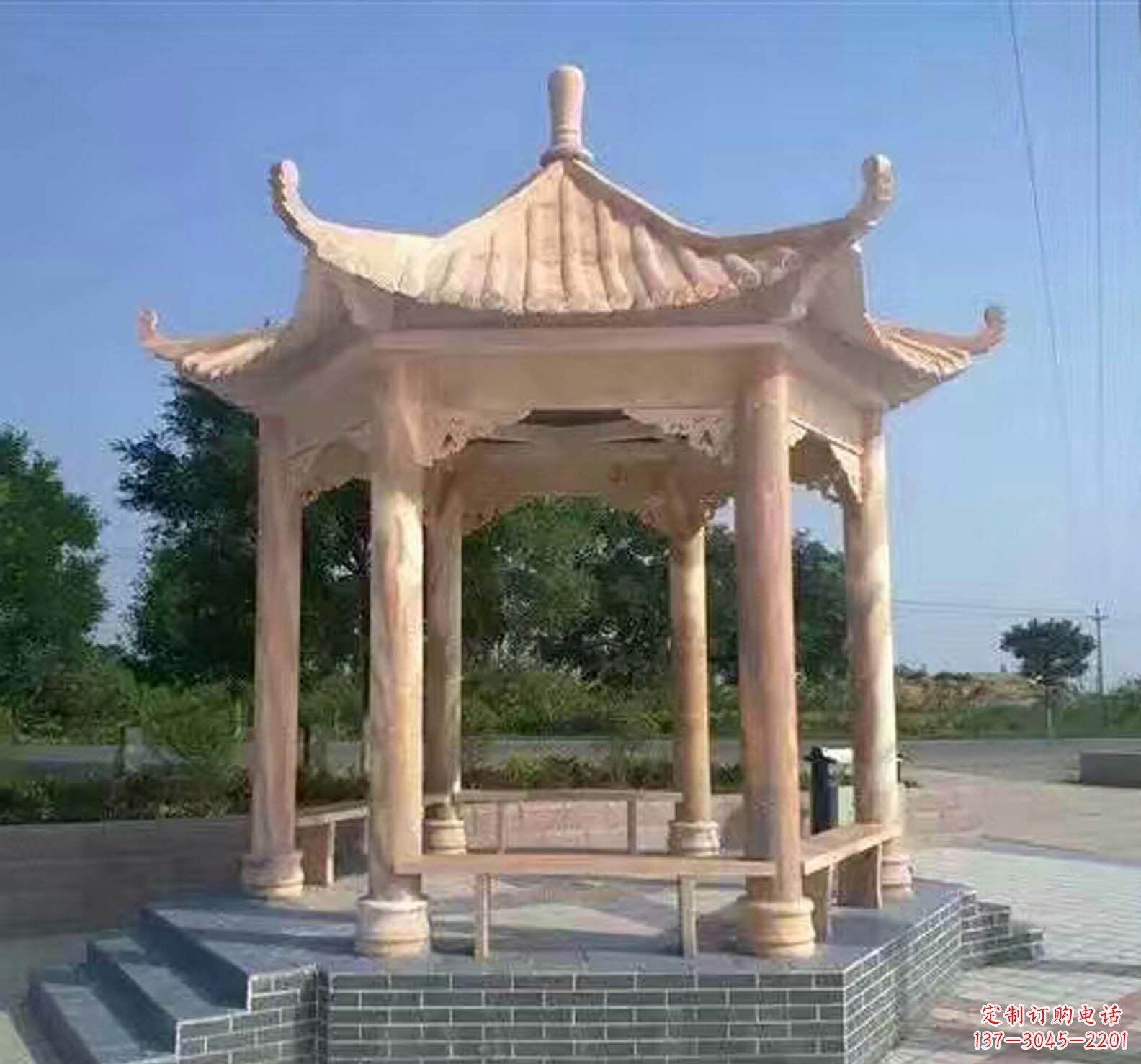 嘉兴晚霞红公园景观凉亭