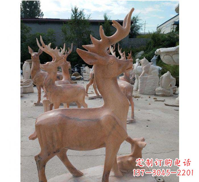 嘉兴晚霞红驯鹿动物公园石雕