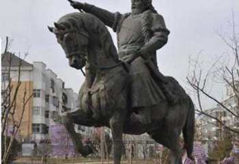 嘉兴精致雕刻成吉思汗青铜骑马