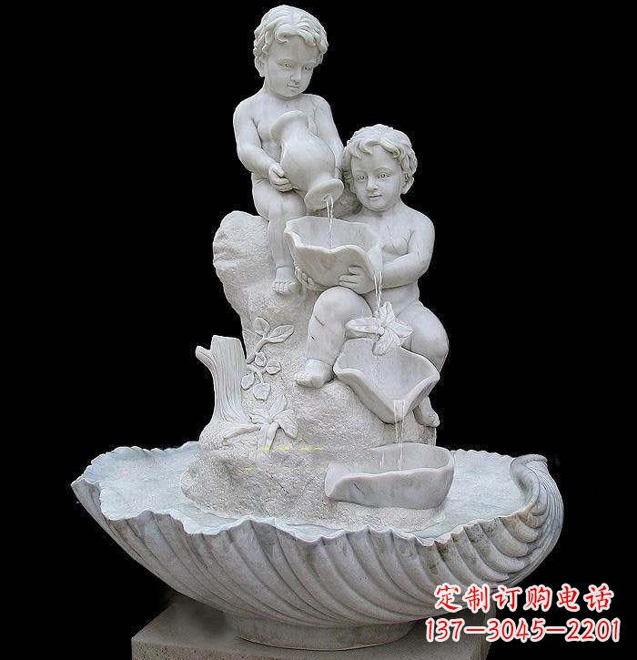 嘉兴西方儿童喷泉石雕