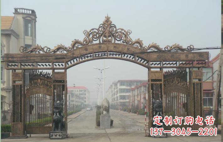 嘉兴小区不锈钢门口牌坊雕塑
