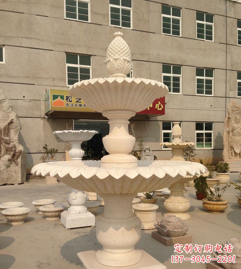 嘉兴小区景观菠萝式喷泉石雕