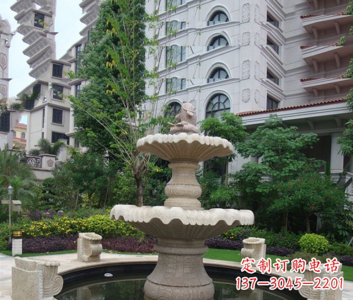 嘉兴小区景观大理石鲤鱼喷泉石雕