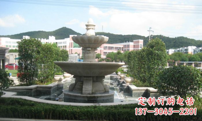 嘉兴小区景观大理石喷泉石雕 (2)