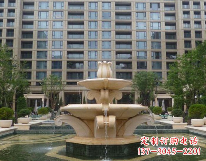 嘉兴小区景观晚霞红喷泉石雕 (2)