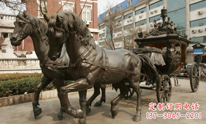 嘉兴小区欧式马车铜雕