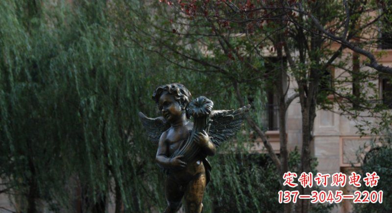 嘉兴小区欧式小男孩人物铜雕