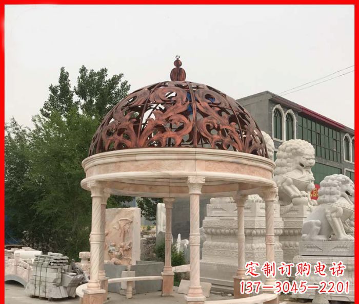 嘉兴小区欧式圆顶凉亭石雕_1