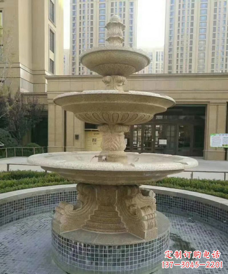 嘉兴小区喷泉石雕 (2)