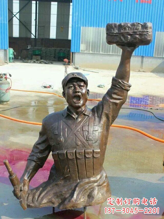 嘉兴校园董存瑞名人铜雕