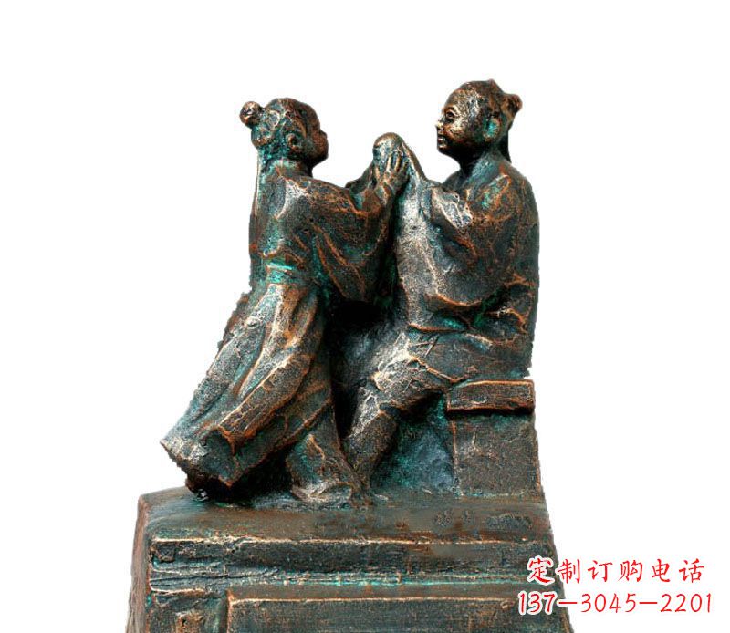 嘉兴校园古代孔融让梨人物铜雕