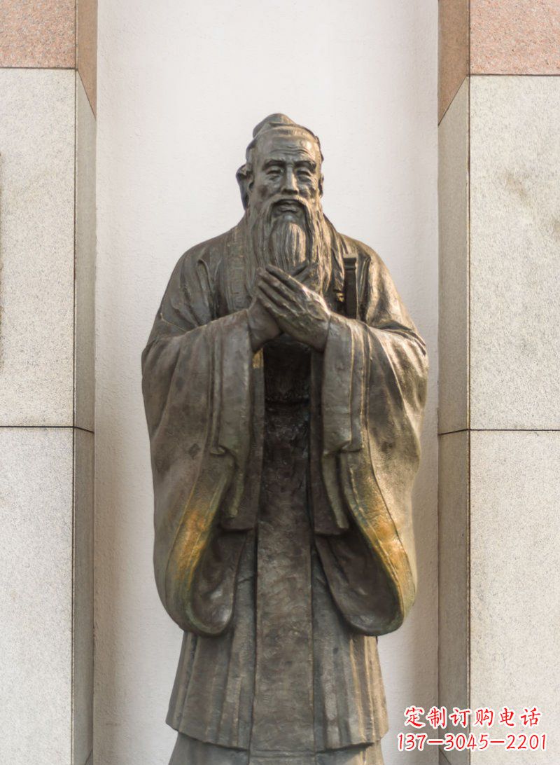 嘉兴校园孔子名人铜雕