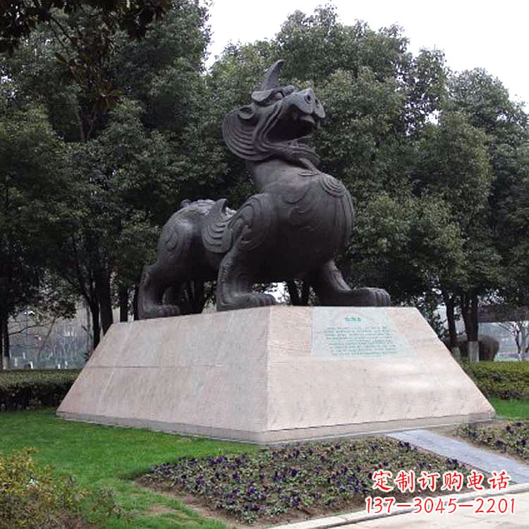 嘉兴獬豸神兽雕塑-公园上古神兽景观雕塑