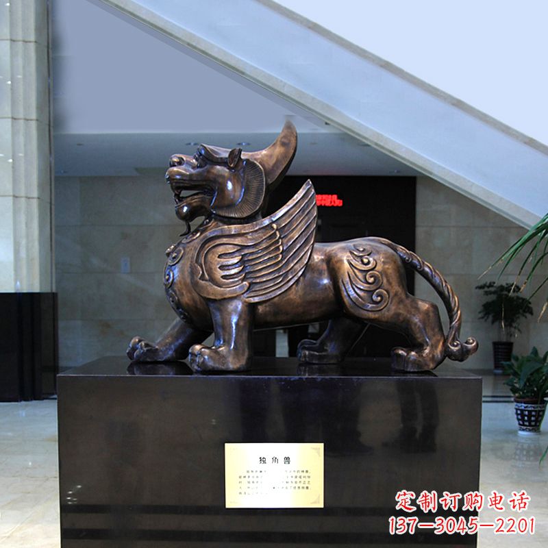 嘉兴獬豸铜雕摆件-法院公正神兽雕塑
