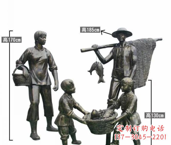 嘉兴渔夫捕鱼民俗铜雕 (3)