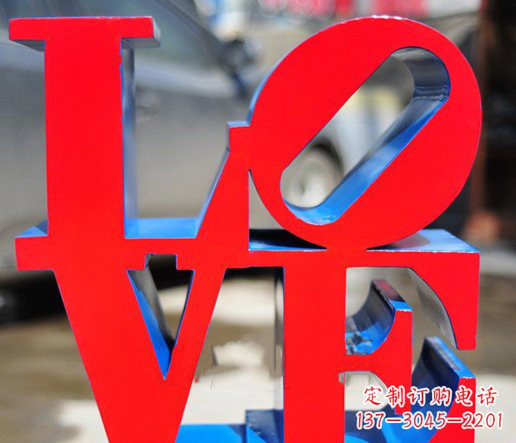 嘉兴园林不锈钢love字母雕塑