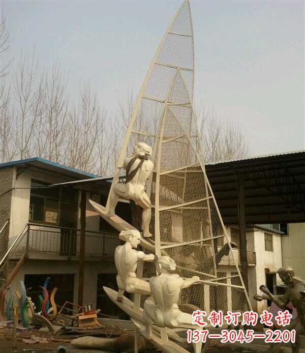 嘉兴园林不锈钢帆船景观雕塑