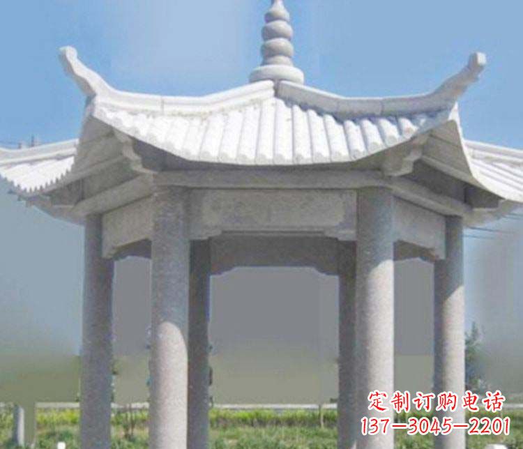 嘉兴园林仿古石凉亭景观石雕