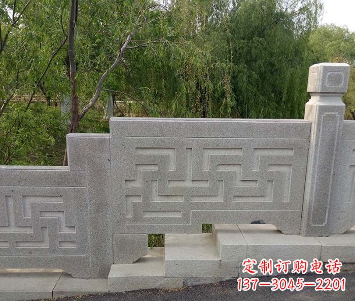 嘉兴园林景观大理石桥栏板石雕 (7)