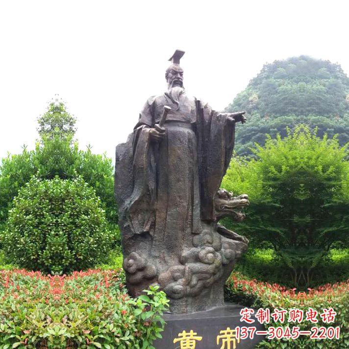 嘉兴园林景区纯铜黄帝铸铜雕像