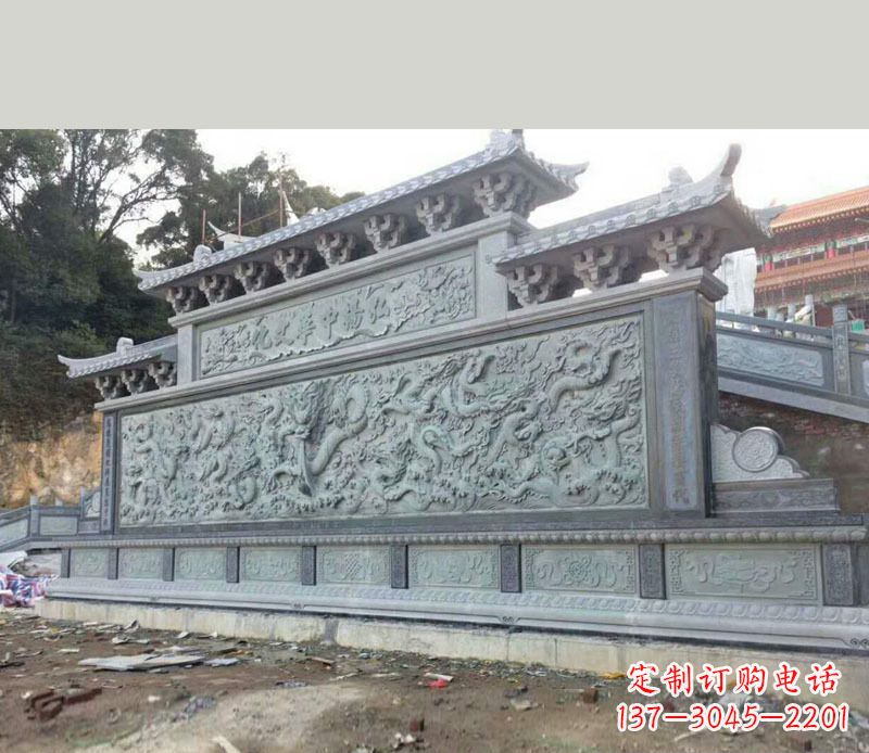 嘉兴园林九龙壁景观石雕 (2)