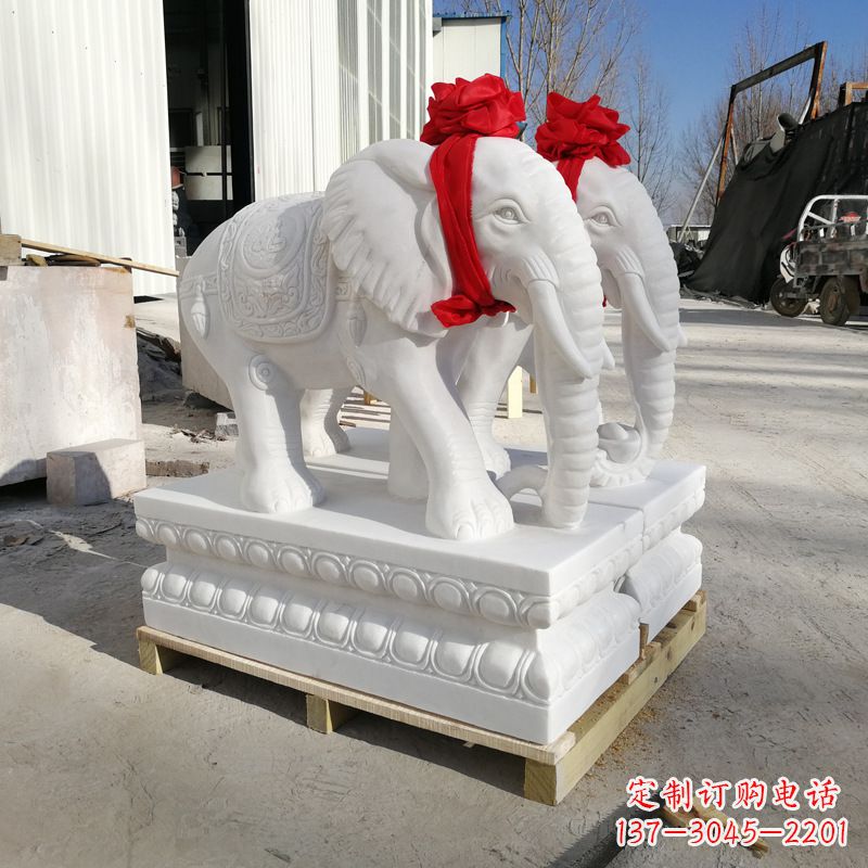 嘉兴招财大象石雕摆门口
