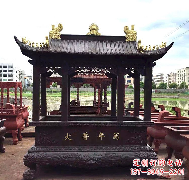 嘉兴招财香炉铜雕