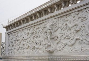 嘉兴园林九龙壁石雕影壁 (5)