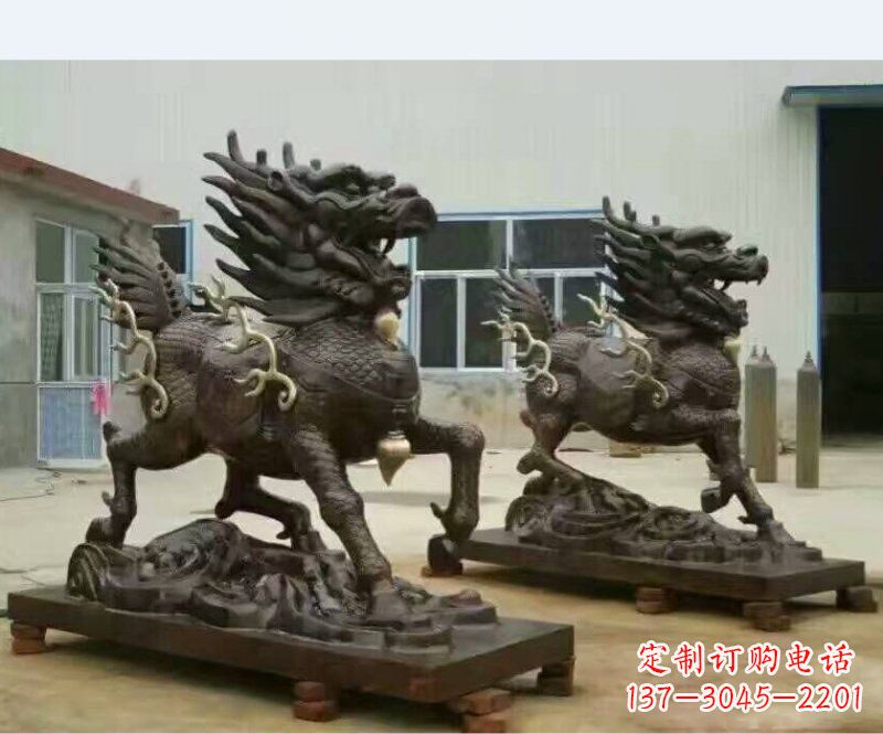 嘉兴铸铜企业麒麟雕塑