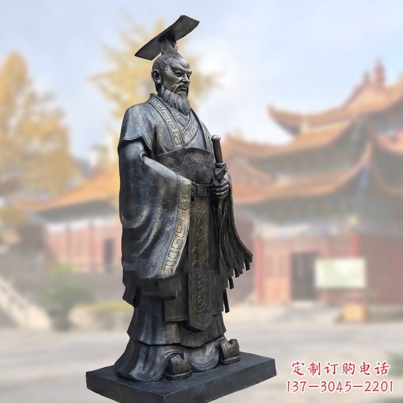 嘉兴铸铜秦始皇铜雕塑像