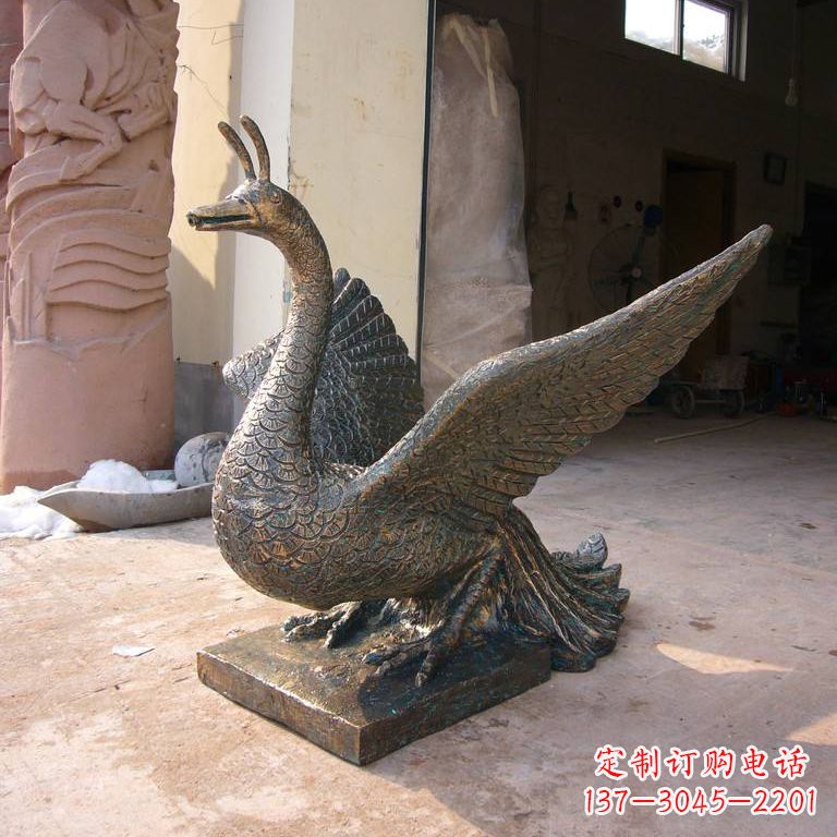 嘉兴铸铜天之四灵朱雀雕塑摆件