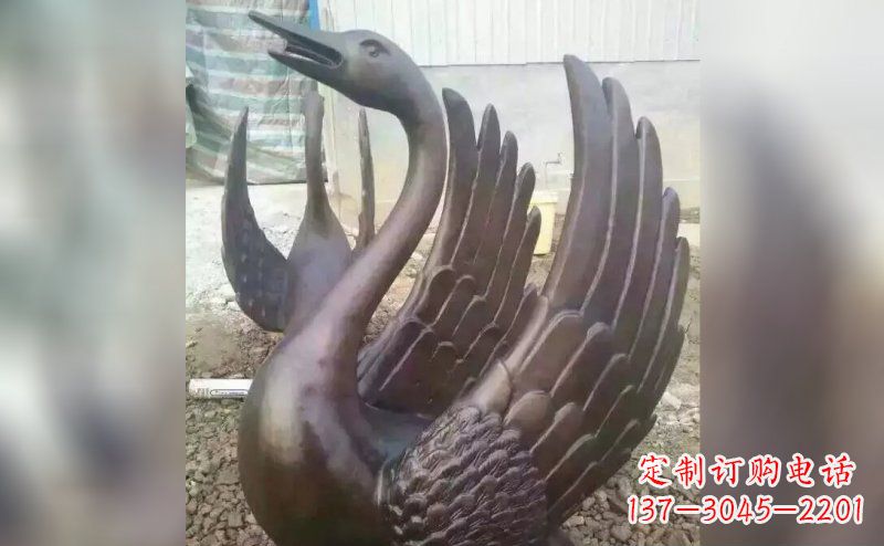 嘉兴铸铜天鹅铜雕